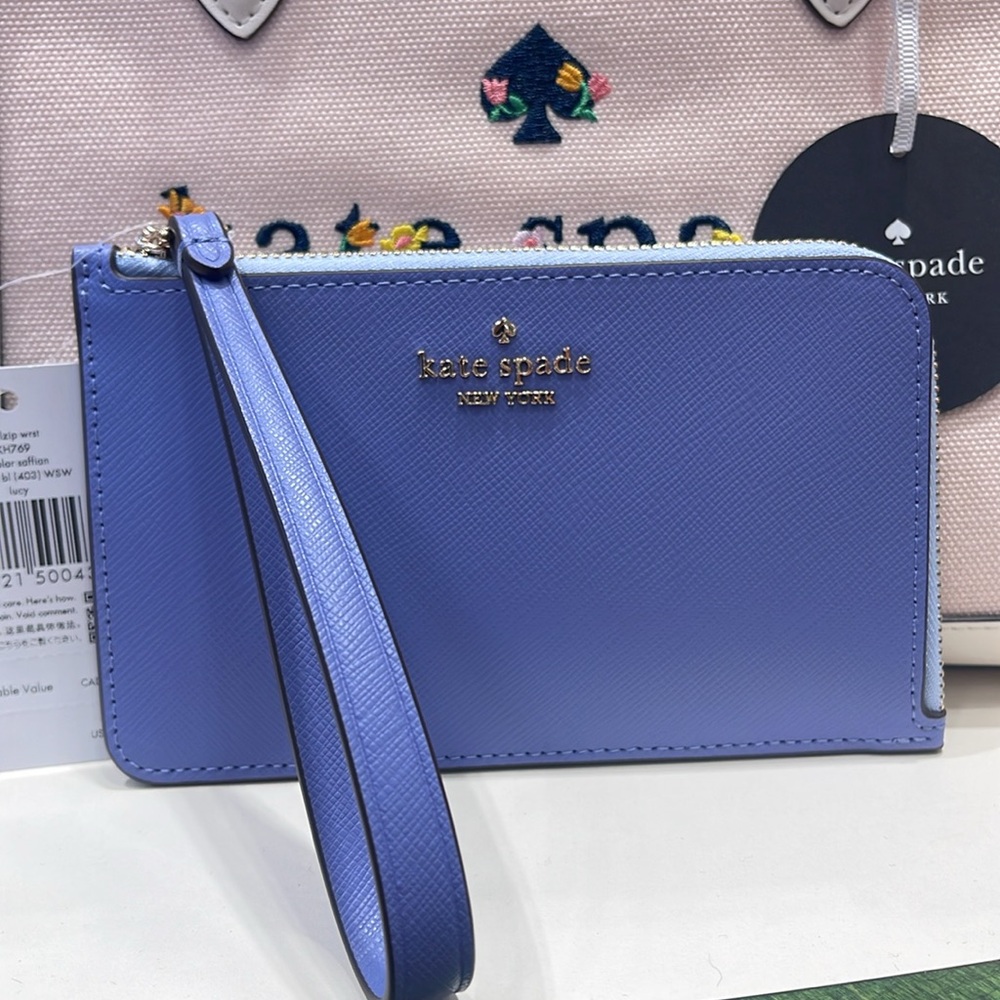 Kate Spade Lucy Small L-zip Wristlet
Evening Blue Iris Multi
NWT - Picture 15 of 16